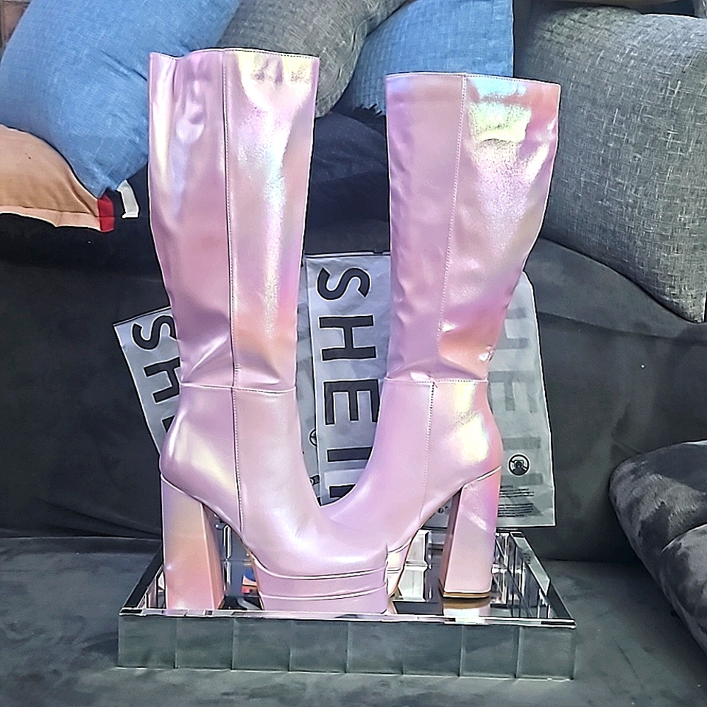 Pink Metallic boots